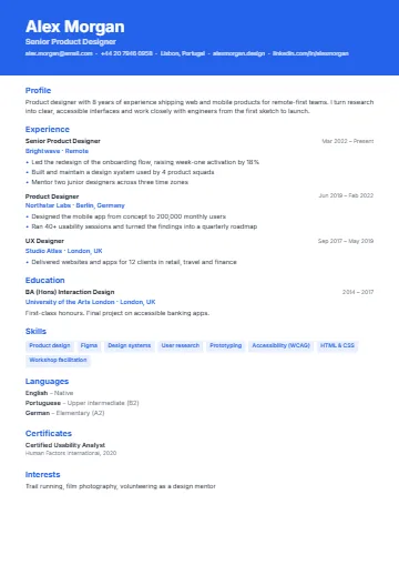 Bold CV template