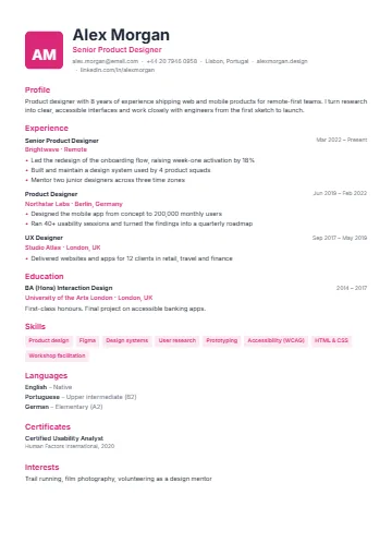 Creative CV template