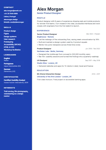 Modern CV template